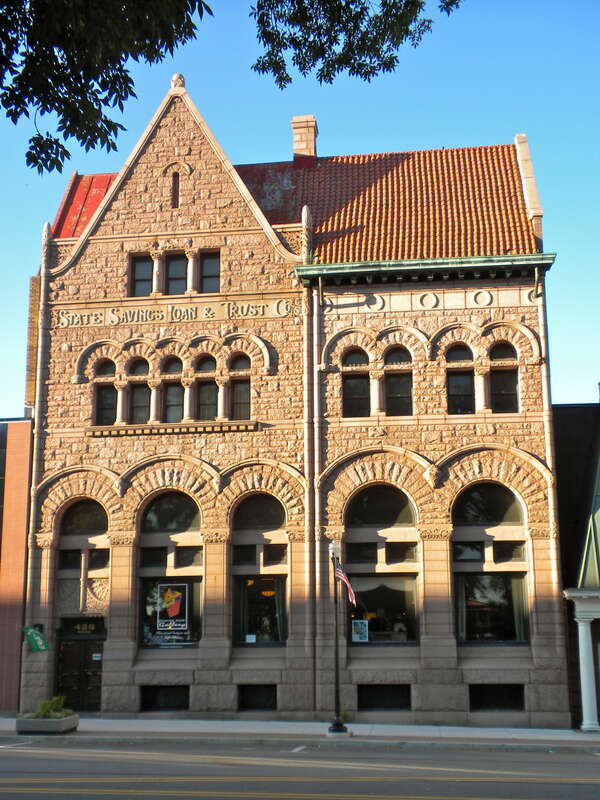 State Savings Loan and Trust on NRHP since March 23, 1979. At 428 Maine St., Quincy, Illinois.  Also within the Downtown Quincy Historic District.