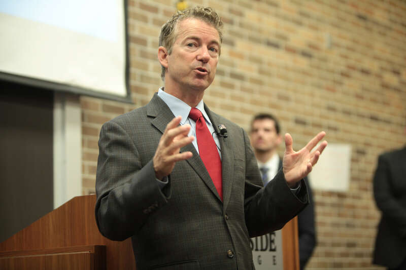 U.S. Senator Rand Paul speaking with supporters on his &quot;The Iowa 10,000 College Tour!&quot; at the UPS Auditorium at Morningside College Sioux City, Iowa.

Please attribute to Gage Skidmore if used elsewhere.