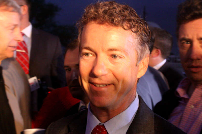 United States Senate candidate Rand Paul at the Victory Party on May 18, 2010 in Bowling Green, Kentucky.
Please attribute to Gage Skidmore if used elsewhere.

Unauthorized use by any candidate or candidate's committee is strictly prohibited without