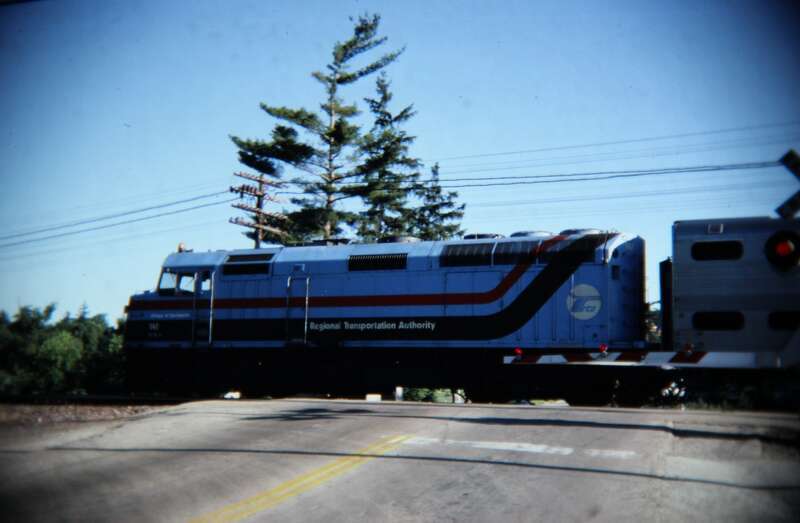 Wheaton, IL, Midwestern U.S. railroads, 1986; digital copy of slide. Complete indexed photo collection at WorldHistoryPics.com.