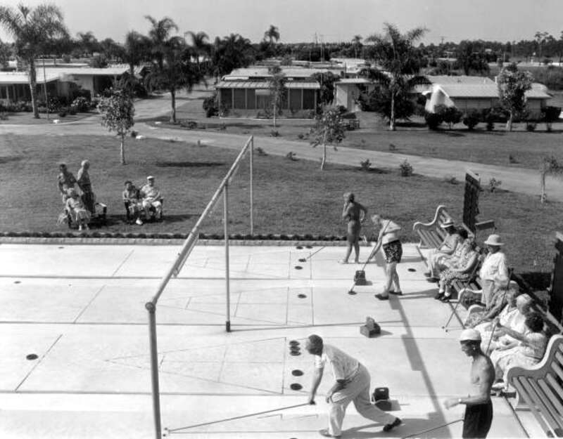Local call number: c022013
Title: Retirees play shuffleboard at the trailer park: Clearwater, Florida
Date: August 1955
Photographer: http://floridamemory.com/solr-search/results/?q=collection:
Physical descrip: 1 photoprint - b&amp;amp;w - 4 x 5