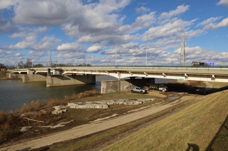 Riverside Drive Bridge over the Great Miami River in Dayton, Ohio in 2023