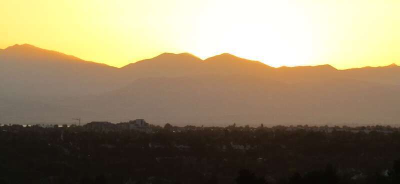 The sunset as seen from Rock Canyon Park.
