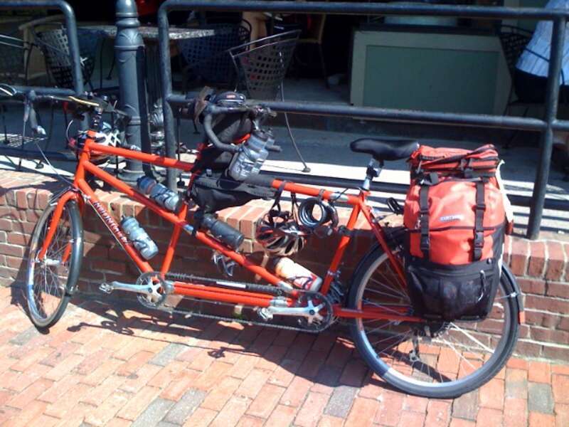 This tandem belonged to a couple who were from Seattle and had ridden accross the country.