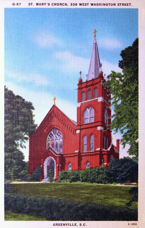 Photomechanical print (postcard) 
Divided back 
No. G-87 

Shows church before expansion of 1956.