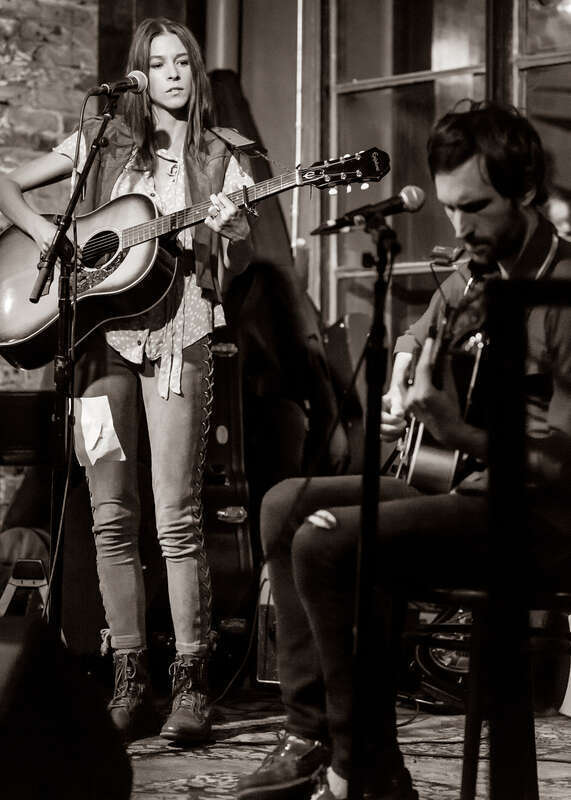 Sarah Summer performing live at the Love Song Bar in downtown Los Angeles, California, on Sunday, March 25, 2018.