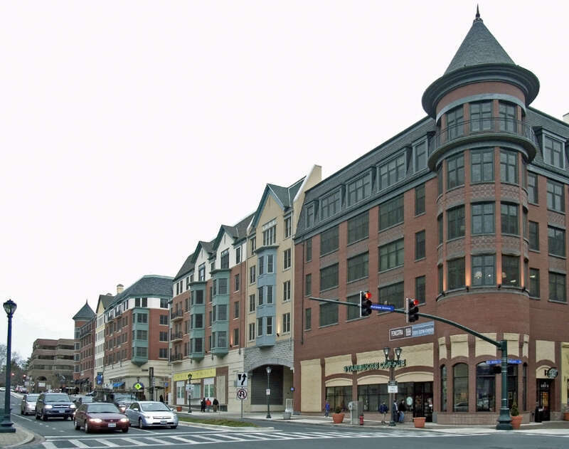 The project's reality -- that it's a large apartment complex stacked atop a &quot;community retail center,&quot; both owned by (different) faceless Wall Street REITs -- becomes a little more obvious here. Note that the retail appropriately slopes downward with