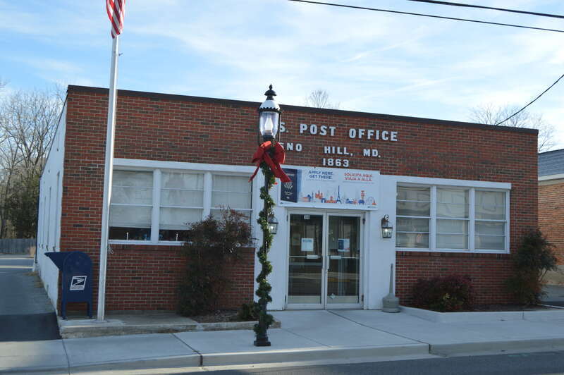 Front of the Snow Hill post office, located at 306 N. Washington Street (Maryland Route 12) in Snow Hill, Maryland, United States.