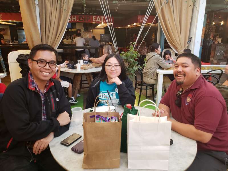 Wikimedians meet at the Anaheim Packing House during the 2019 Christmas Season