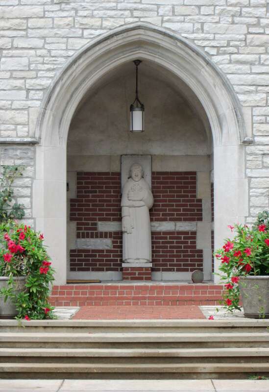St. John's Catholic Newman Center at the University of Illinois at Urbana-Champaign at 604 East Armory Avenue in Champaign, Urbana.  The complex, consisting of St. John's Catholic Chapel and Newman Hall, a 300-bed residence, was built in 1926-28 at