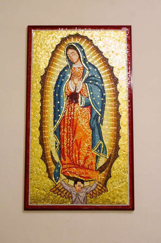 The mosaic of Our Lady of Guadalupe in Saint Mary Cathedral in Lansing, Michigan.