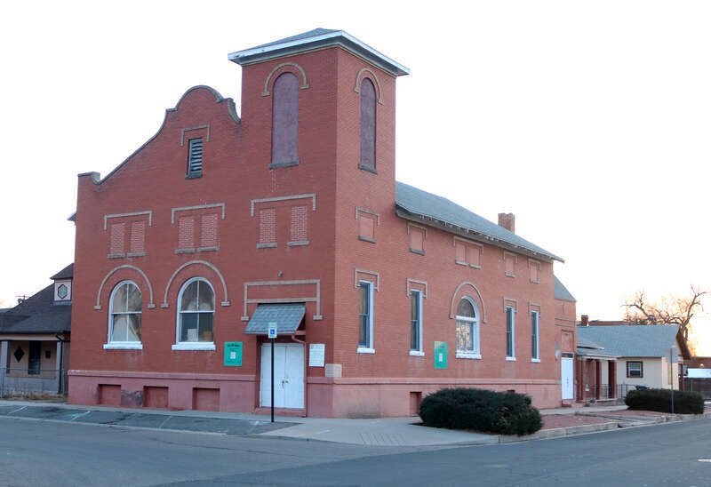 The St. Paul African Methodist Episcopal (AME) Church, located at 613 West Mesa Avenue in Pueblo, Colorado. The contemporary name of the church is First African Methodist Episcopal Church, and it has also been called St. Paul AME Church, First AME