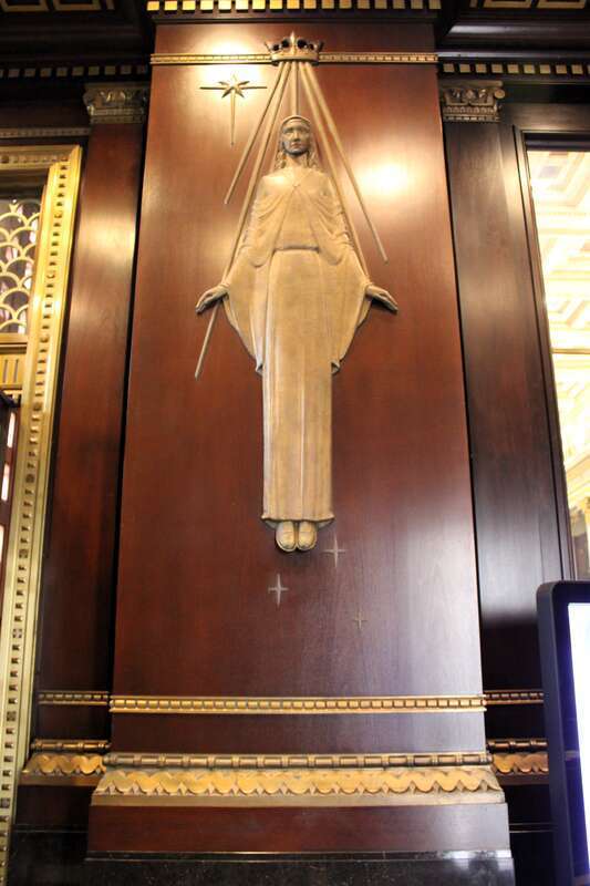The narthex of the Cathedral Basilica of St. Peter in Chains in Cincinnati, Ohio.