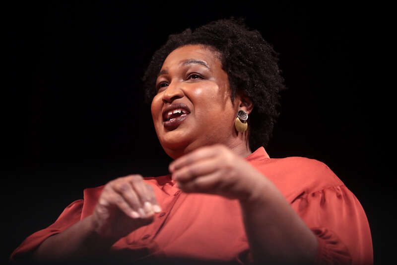Former Minority Leader of the Georgia House of Representatives Stacey Abrams speaking with attendees at a conversation at the Mesa Arts Center in Mesa, Arizona.

Please attribute to Gage Skidmore if used elsewhere.