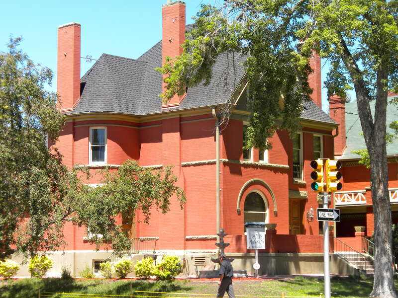 Solis Mansion, 1601 Downing Street, in Swallow Hill Historic District, Denver, CO.  Historic District on the NRHP since January 7, 1988 and is roughly bounded by Clarkson St., E. 17th Ave., Downing St., and E. Colfax Ave., North Capitol Hill