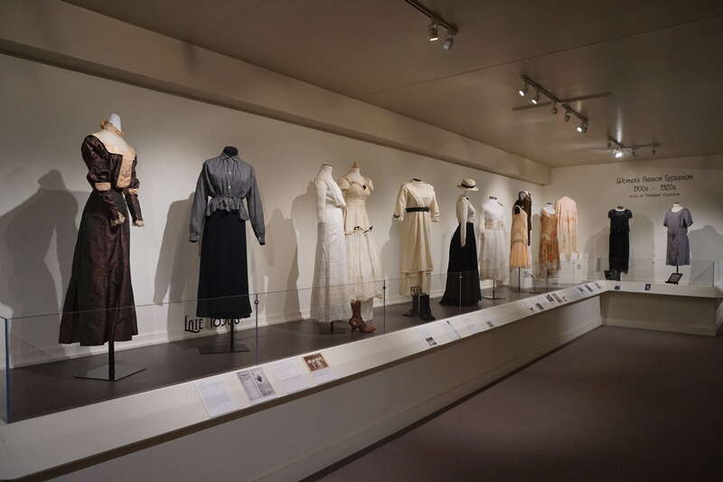 The Women's Fashion Evolution: 1900s-1920s, from the Permanent Collection exhibit at The Grace Museum in Abilene, Texas (United States).