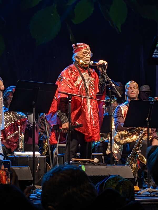 The Sun Ra Arkestra performing at the 2023 Burlington Discover Jazz Festival in Church Street Marketplace in downtown Burlington, Vermont.