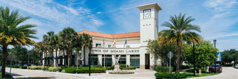 Panorama of the Town Hall of Miami Lakes