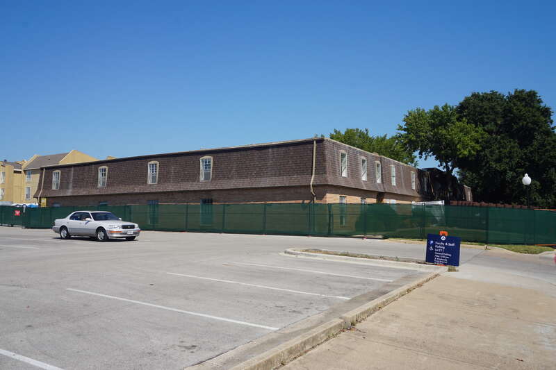 Maple Square (awaiting demolition) on the campus of the University of Texas at Arlington in Arlington, Texas (United States).