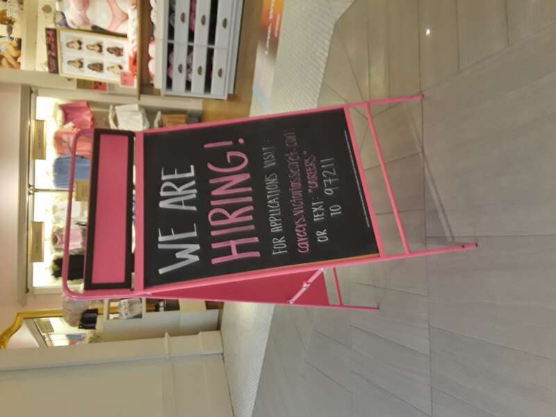 Hiring sign at Victoria's Secret, Springfield Town Center