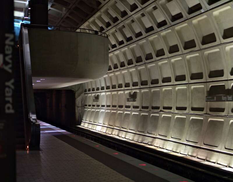 Platform at Navy Yard station in Washington DC.