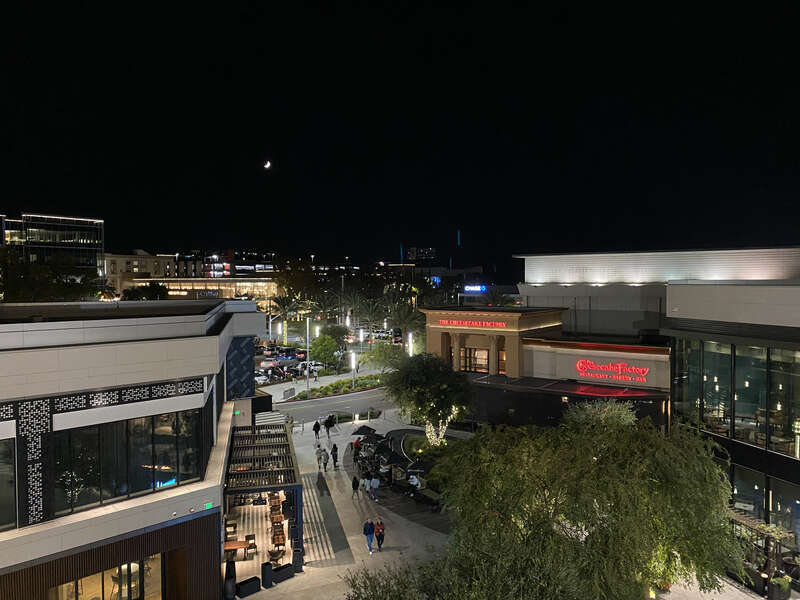 night view of Westfield Valley Fair