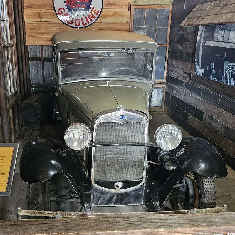 A 1930 Ford Model A, formerly owned by Pattillo Higgins, on display at the Spindletop-Gladys City Boomtown Museum in Beaumont, Texas