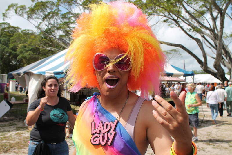 Folks dancing to DJ ____ at Tea Dance Stage at South Florida Pridefest at Holiday Park in Fort Lauderdale, FL on Sunday afternoon, 11 March 2012 by Elvert Barnes Photography