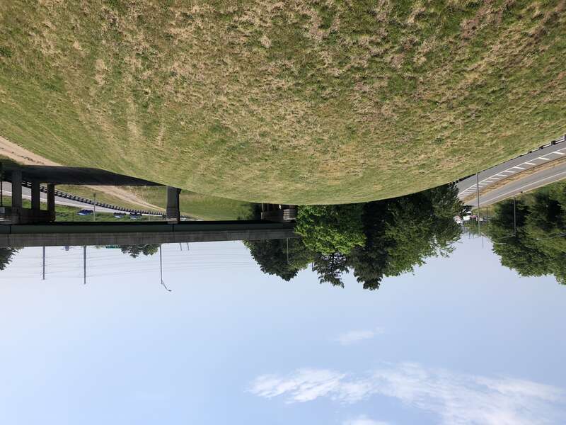 View east along Interstate 278 (Union Freeway) from the overpass for Union County Route 616 (Brunswick Avenue) in Elizabeth, Union County, New Jersey