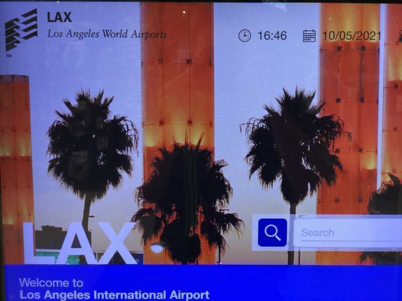 Information screen at Los Angeles International Airport in Los Angeles, Los Angeles County, California