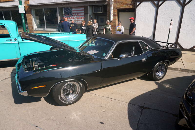 A 1970 Plymouth Barracuda Gran Coupe on display at the 2024 Downtown West Allis Classic Car Show in West Allis, Wisconsin (United States).