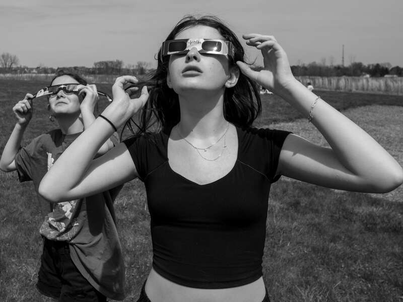 Photos from the 2024 solar eclipse in Ohio with the Columbus and Franklin County Metro Parks staff and visitors