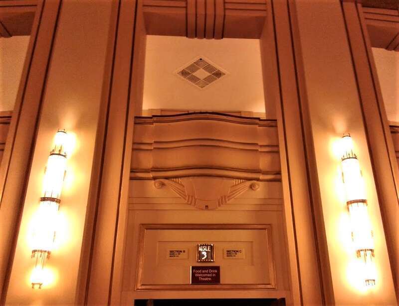 One of the balcony sections in the Adler Theatre lobby in Davenport, Iowa.