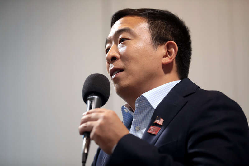 Andrew Yang speaking with attendees at a fundraiser hosted by the Iowa Asian and Latino Coalition at Jasper Winery in Des Moines, Iowa.

Please attribute to Gage Skidmore if used elsewhere.