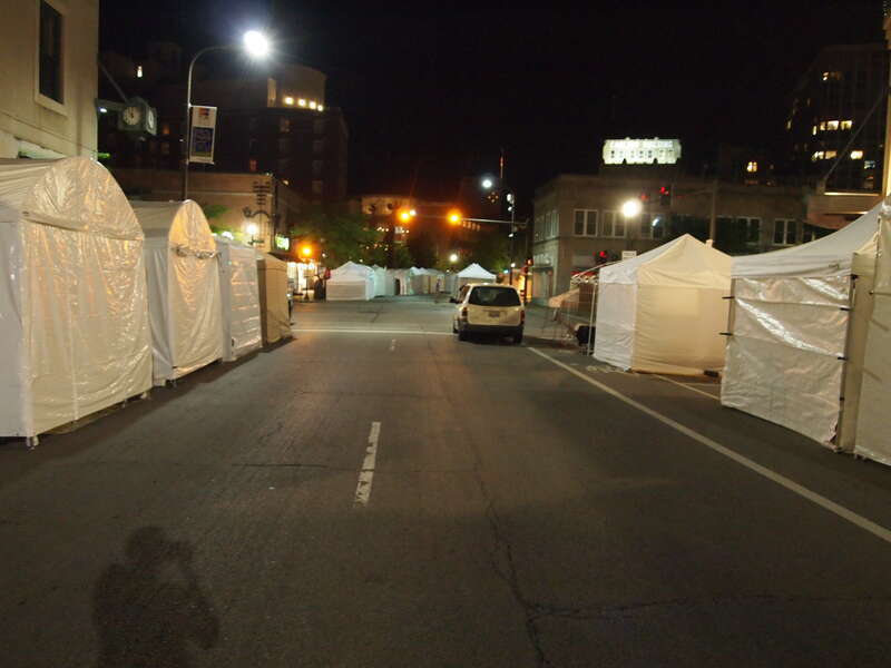 I do like the Evanston art fest at midnight when all the people have gone home and all the bad art is covered up :)