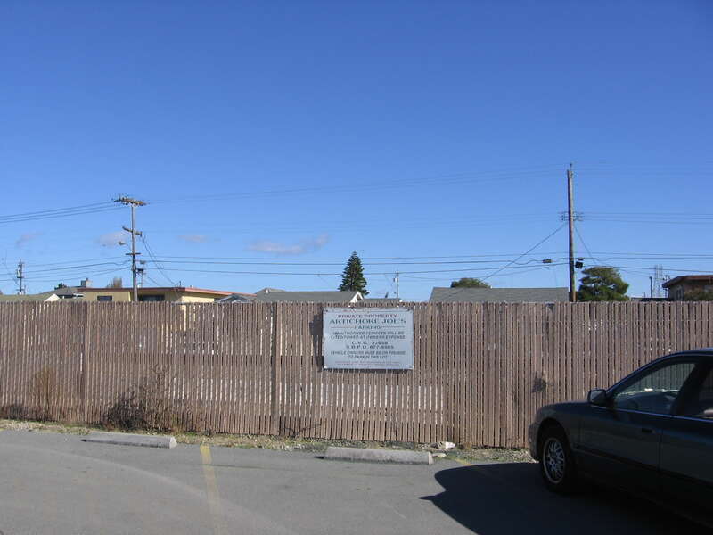 Sign for parking only for Artichoke Joe's Casino in San Bruno, California, USA.  This lot lies along the Caltrain tracks just north of the San Bruno (Caltrain station).