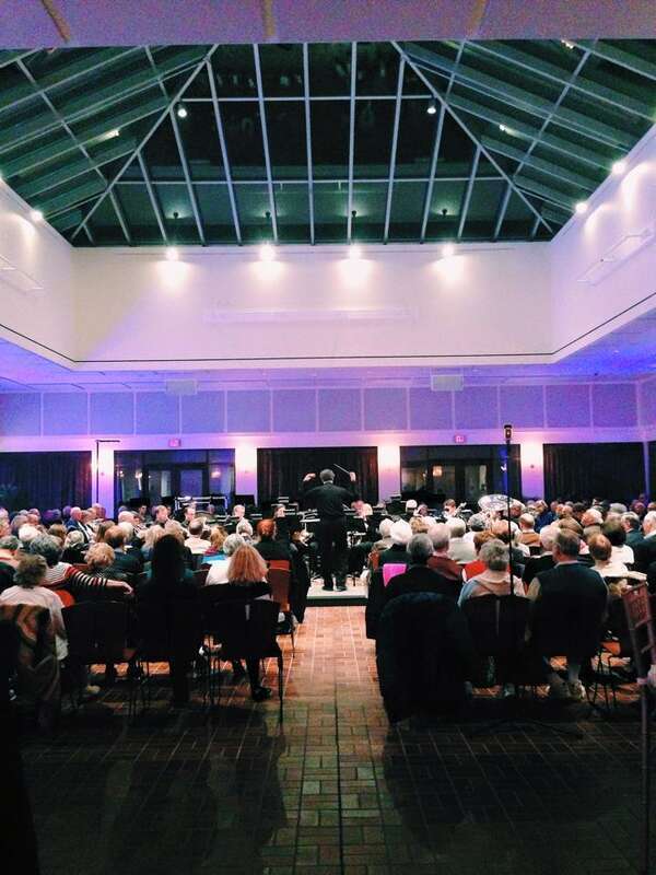 Atrium at The Ware Center of Millersville University, featuring a glass pyramid ceiling