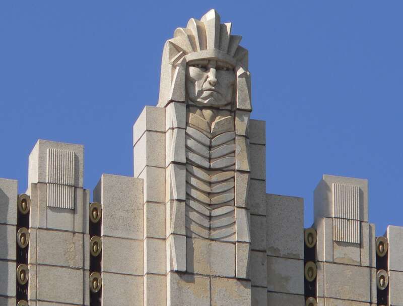 Badgerow Building, located at southwest corner of 4th and Jackson Streets in Sioux City, Iowa.  Detail of upper east side.