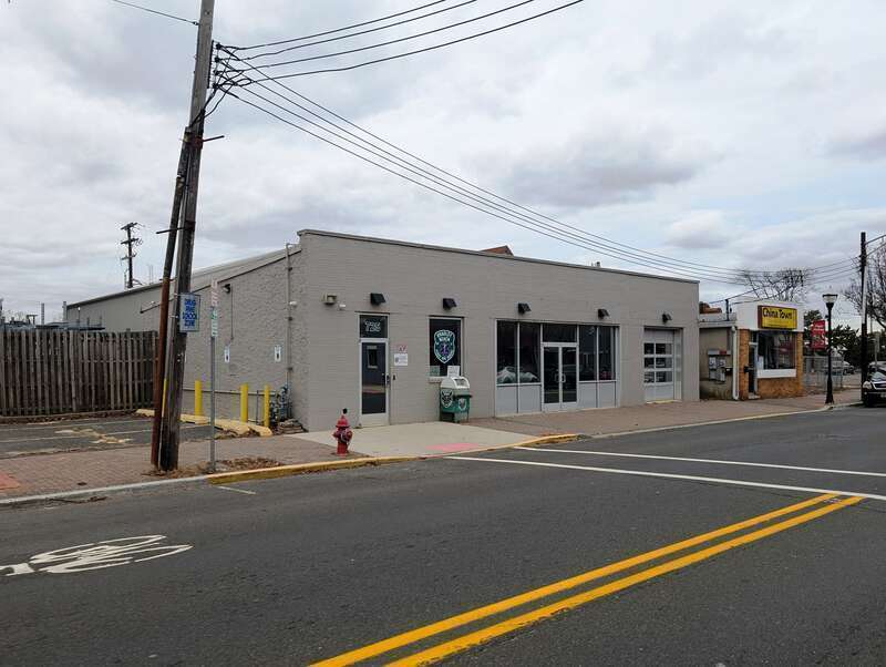 Photo of the Bradley Beach, New Jersey First Aid Squad building. Photo taken from New Jersey Route 71 (Main Street) looking northwest.