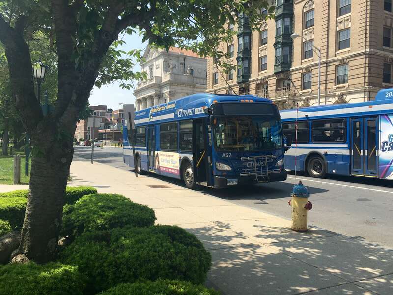 CTtransit 2011 New Flyer Xcelsior XDE35 A57 found at Exchange Place in Downtown Waterbury,CT