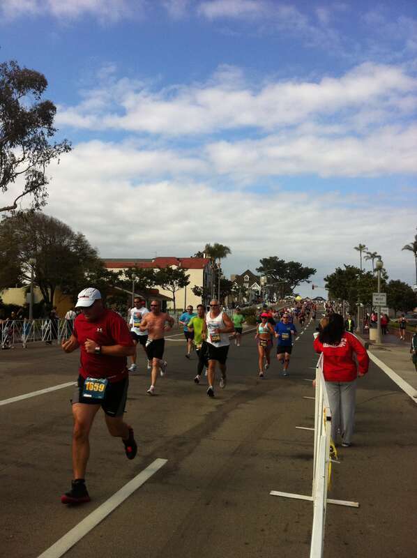 Carlsbad 5000 road race in 2011, fun runners on Carlsbad Boulevard