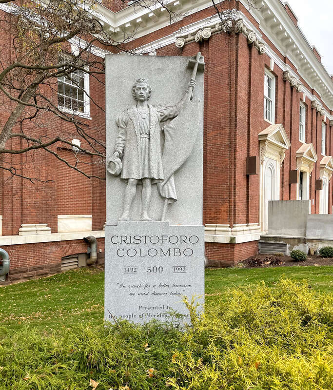 Christopher Columbus memorial in Meriden, Connecticut, adjacent to City Hall