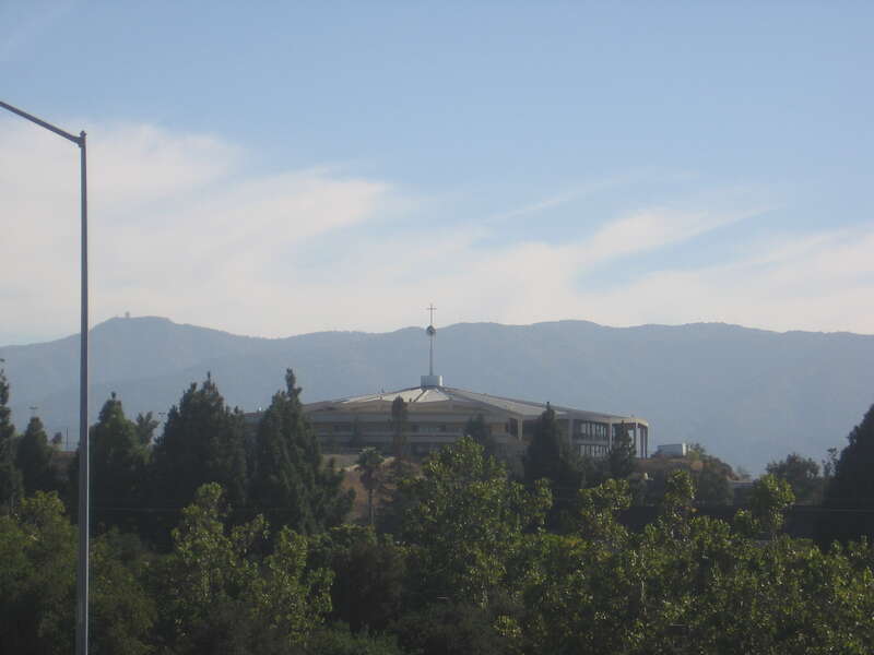 The Church on the Hill as seen from the Curtner (VTA) light rail station in San José, California, USA.