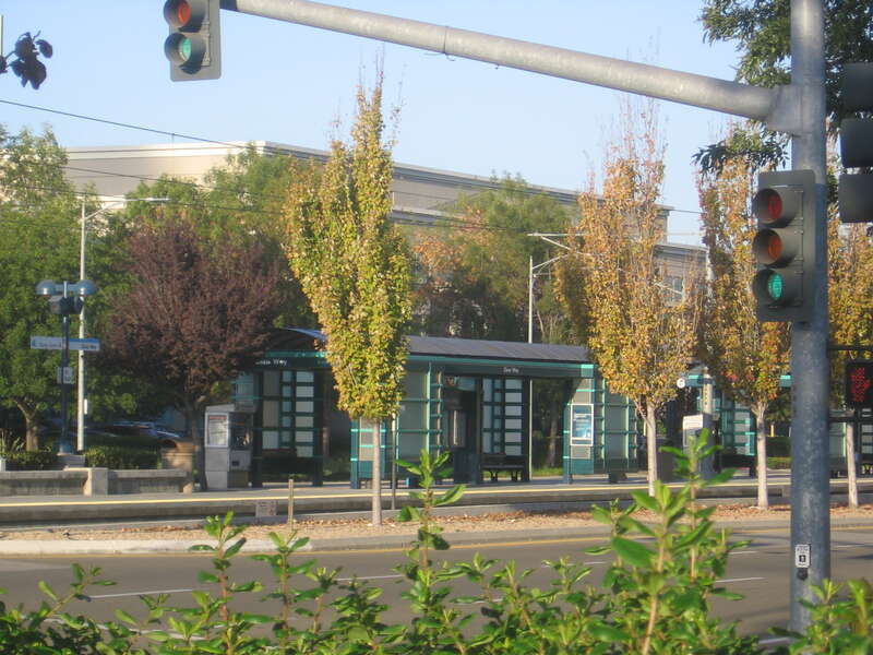 The Cisco Way (VTA) light rail station at East Tasman Drive and Cisco Way in San José, California, USA.