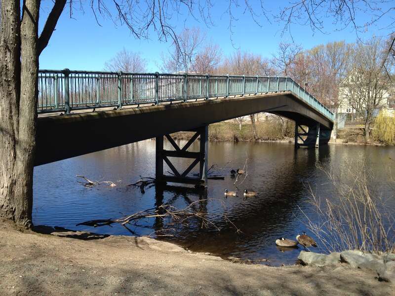 Corporal Joseph U. Thompson Footbridge over the w:Charles River from Watertown, Massachusetts.