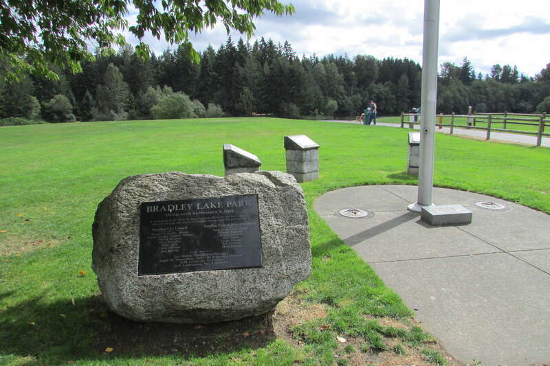 Bradley Lake Park dedication site, Bradley Lake Park, South Hill, Puyallup, Washington.