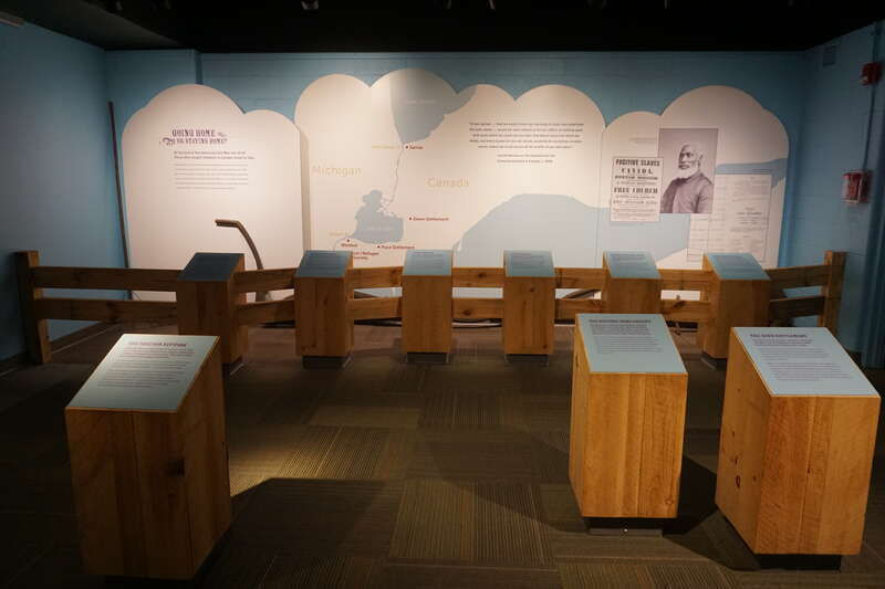 The Doorway to Freedom exhibit at the Detroit Historical Museum in Detroit, Michigan (United States).
