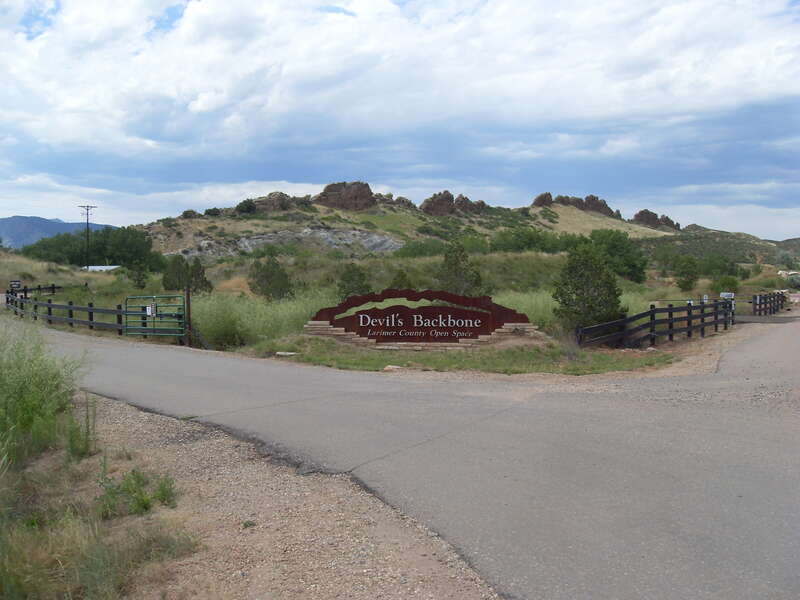 Main entrance to the Devil's Backbone Open Space in the Larimer County, Colorado