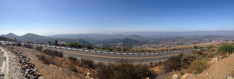 Looking south from Double Peak Park in San Marcos, California. Taken on 24 June 2016.