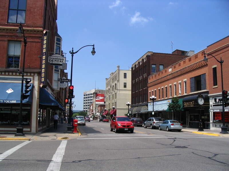 Downtown LaCrosse, Wisconsin. This area is listed on the National Register of Historic Places.